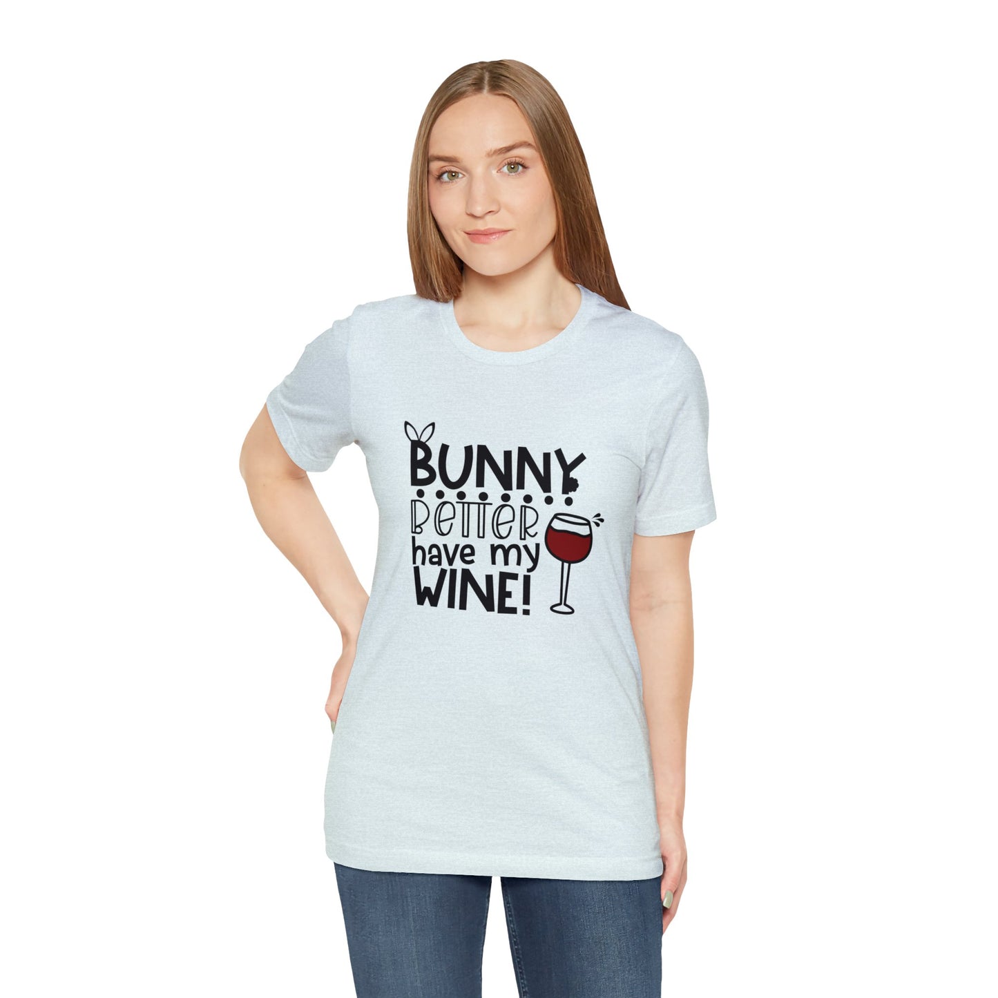 Easter Bunny Wine Unisex Jersey Short Sleeve Tee