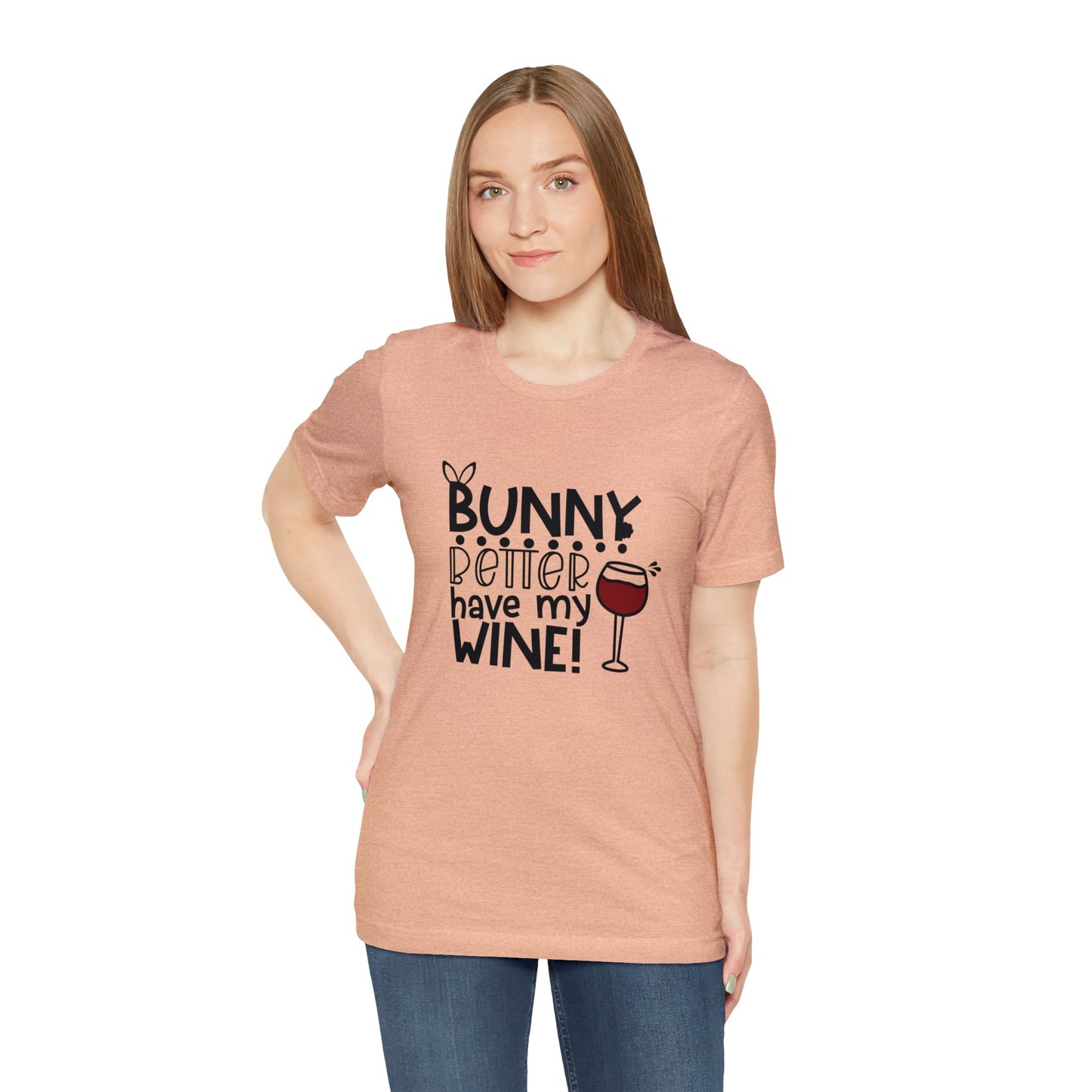 Easter Bunny Wine Unisex Jersey Short Sleeve Tee