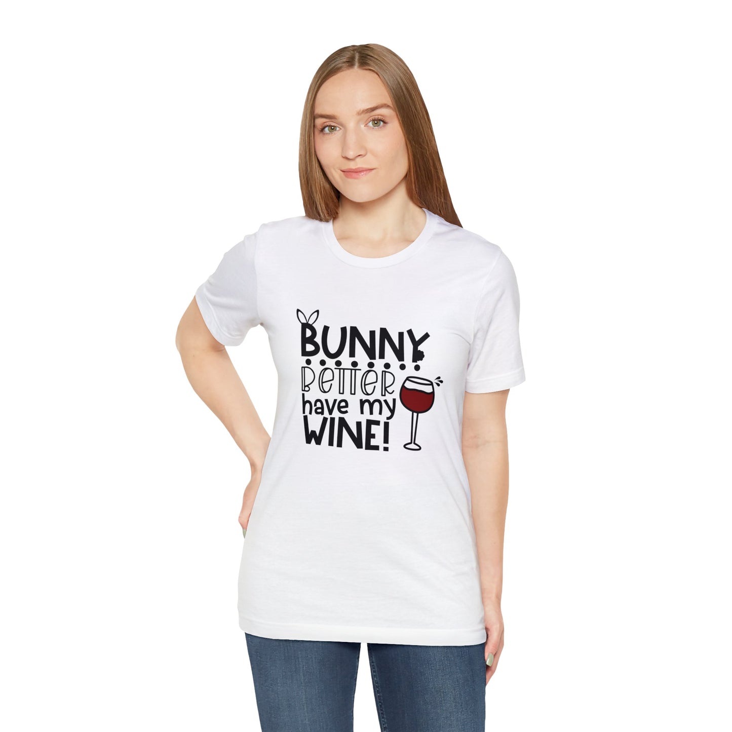Easter Bunny Wine Unisex Jersey Short Sleeve Tee