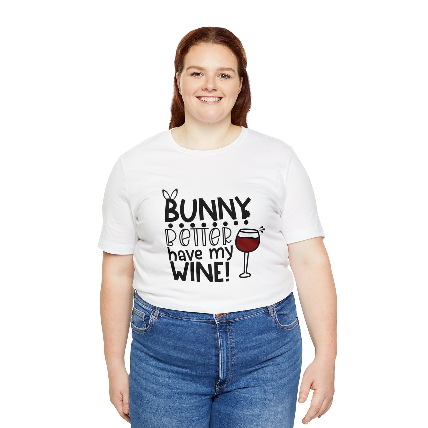 Easter Bunny Wine Unisex Jersey Short Sleeve Tee