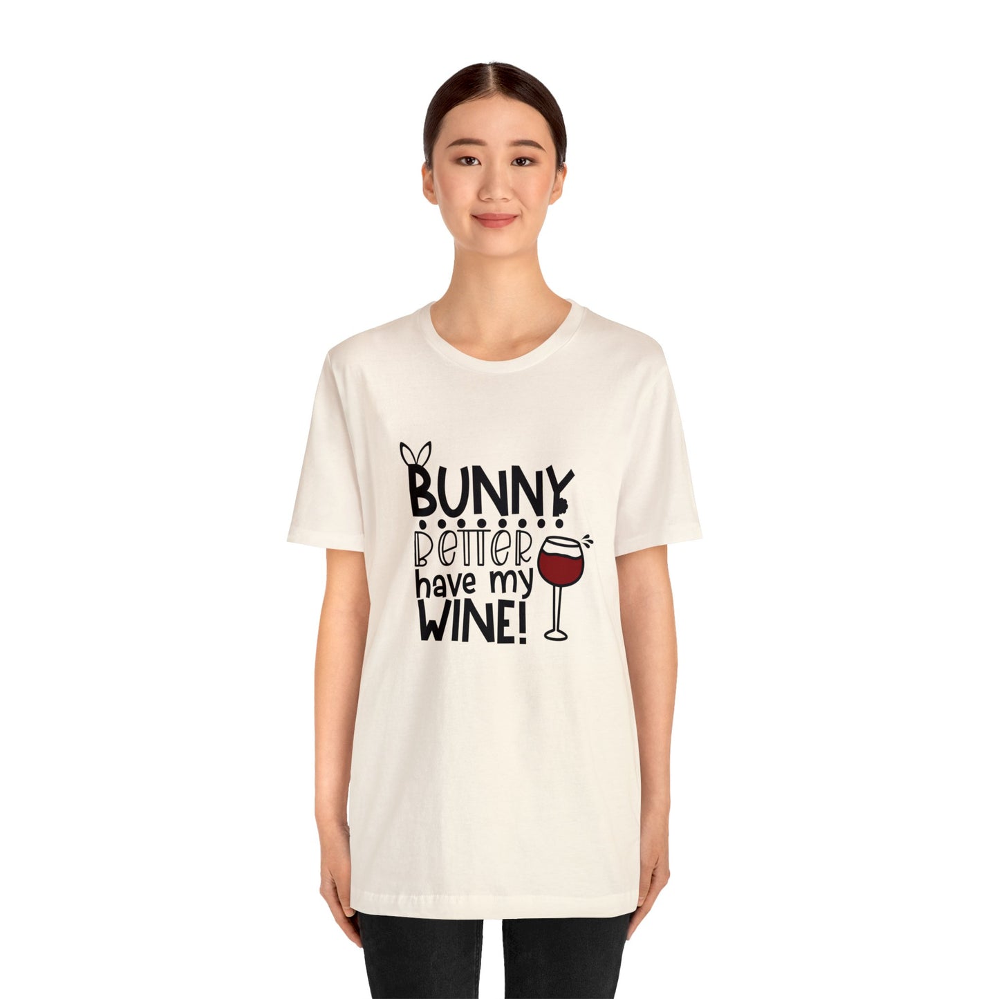 Easter Bunny Wine Unisex Jersey Short Sleeve Tee