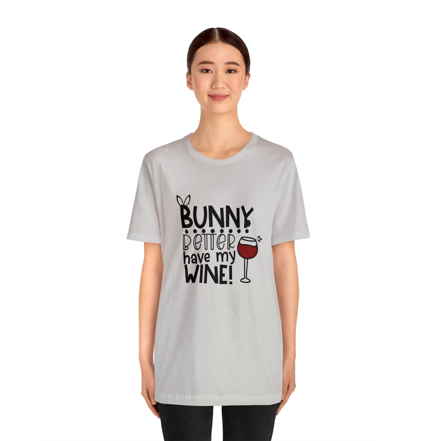 Easter Bunny Wine Unisex Jersey Short Sleeve Tee