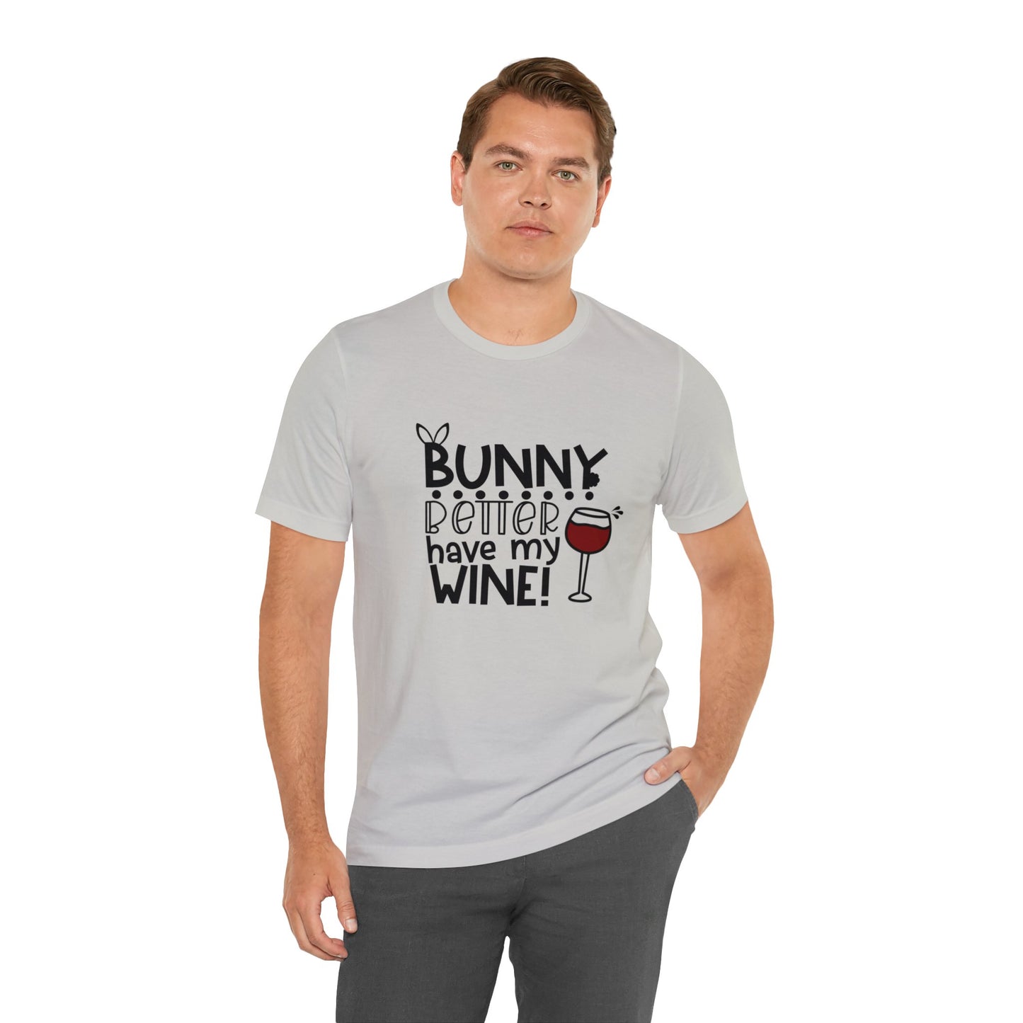 Easter Bunny Wine Unisex Jersey Short Sleeve Tee
